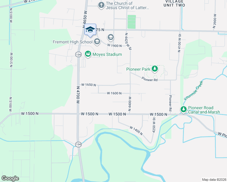 map of restaurants, bars, coffee shops, grocery stores, and more near 4494 West 1600 North in Ogden