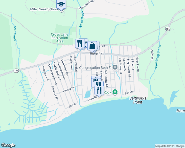 map of restaurants, bars, coffee shops, grocery stores, and more near 37 Portland Avenue in Old Lyme