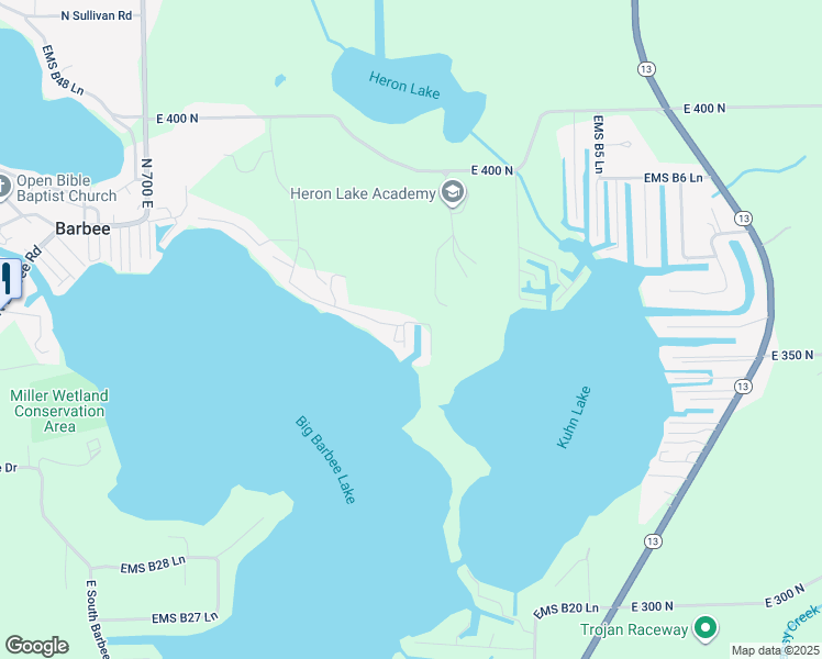map of restaurants, bars, coffee shops, grocery stores, and more near 18 Ems B1D Lane in Pierceton