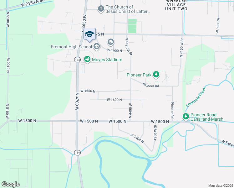 map of restaurants, bars, coffee shops, grocery stores, and more near 4479 West 1650 North in Ogden