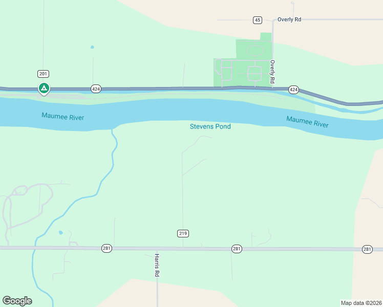 map of restaurants, bars, coffee shops, grocery stores, and more near 10415 Stevens Road in Defiance