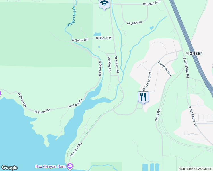 map of restaurants, bars, coffee shops, grocery stores, and more near 1735 Holiday Ln in Mt Shasta