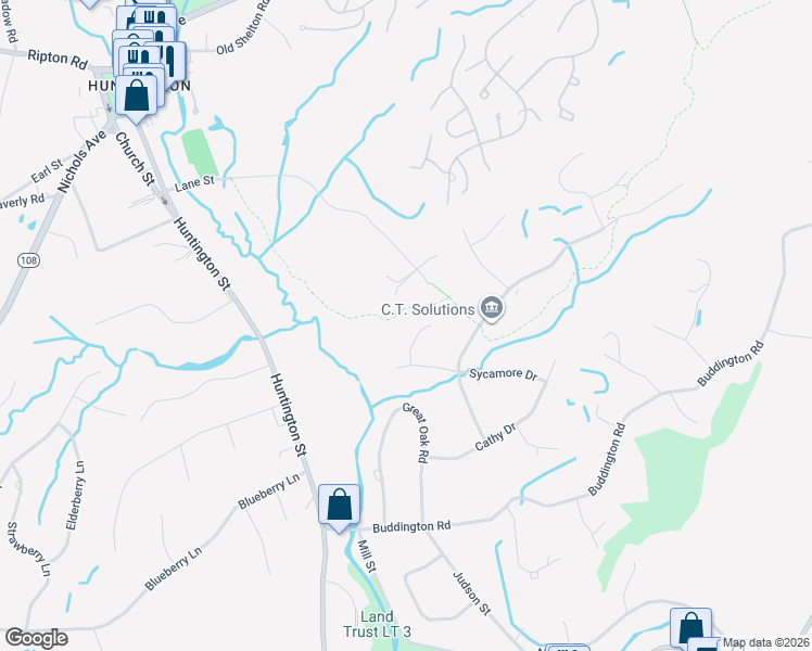 map of restaurants, bars, coffee shops, grocery stores, and more near 10 Serene Drive in Shelton