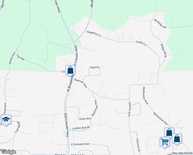 map of restaurants, bars, coffee shops, grocery stores, and more near 29 Kimberly Drive in Council Bluffs