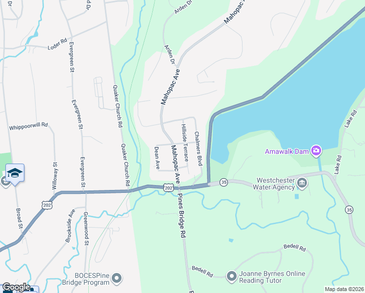 map of restaurants, bars, coffee shops, grocery stores, and more near 8 Amawalk Avenue in Amawalk