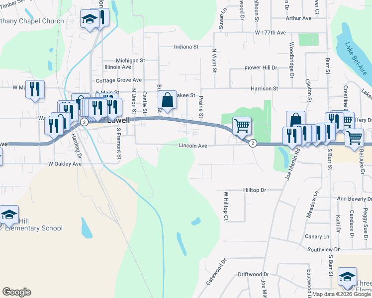 map of restaurants, bars, coffee shops, grocery stores, and more near 1120 Lincoln Street in Lowell