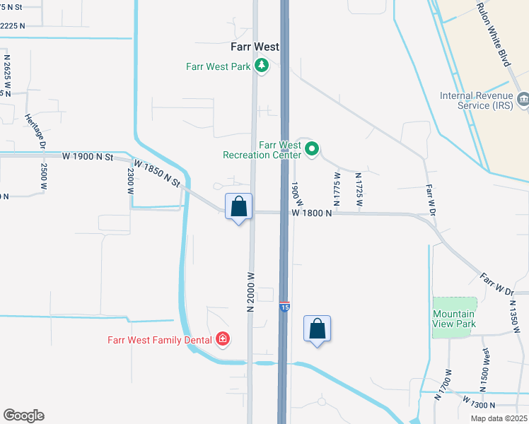map of restaurants, bars, coffee shops, grocery stores, and more near 1948 West 1800 North in Farr West