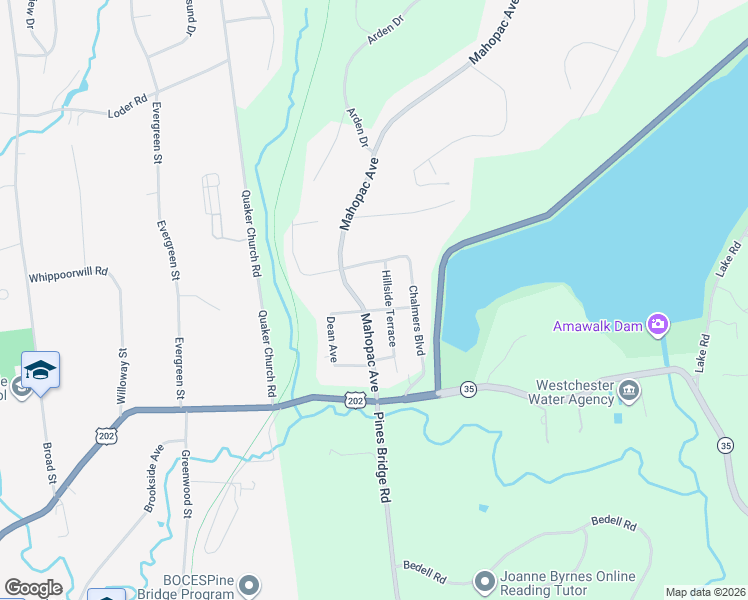 map of restaurants, bars, coffee shops, grocery stores, and more near 8 Amawalk Avenue in Amawalk