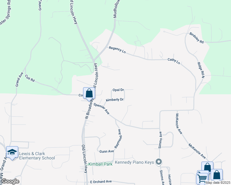 map of restaurants, bars, coffee shops, grocery stores, and more near 32 Opal Drive in Council Bluffs