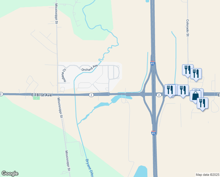 map of restaurants, bars, coffee shops, grocery stores, and more near 187 Orchard Ave in Hebron