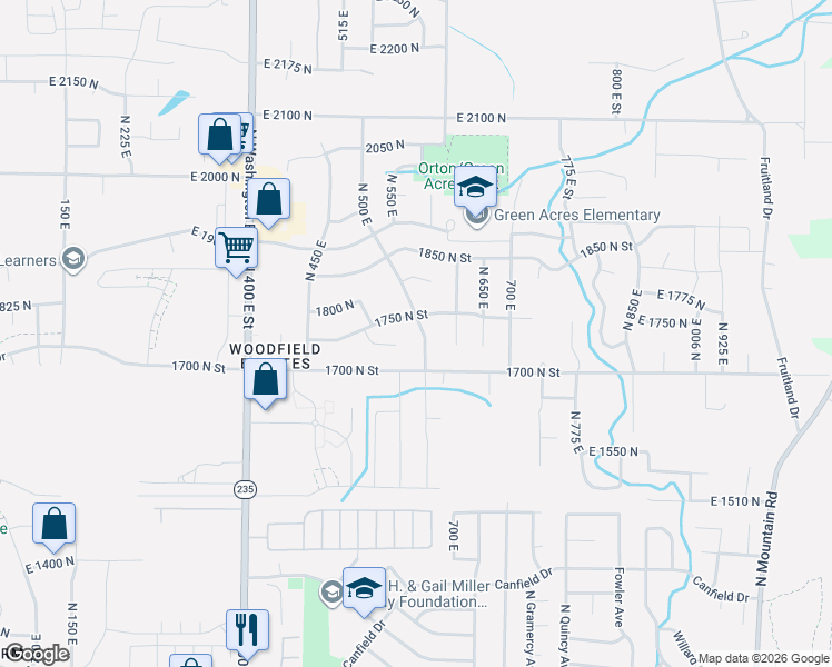 map of restaurants, bars, coffee shops, grocery stores, and more near 1737 North 600 East in Ogden