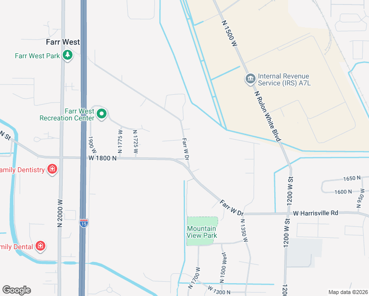 map of restaurants, bars, coffee shops, grocery stores, and more near 1514 Farr West Drive in Ogden
