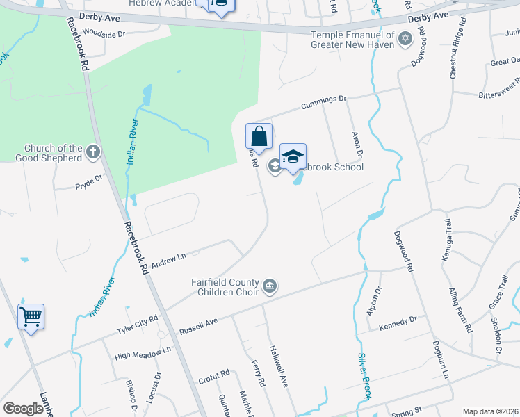 map of restaurants, bars, coffee shops, grocery stores, and more near 100 Grannis Road in Orange