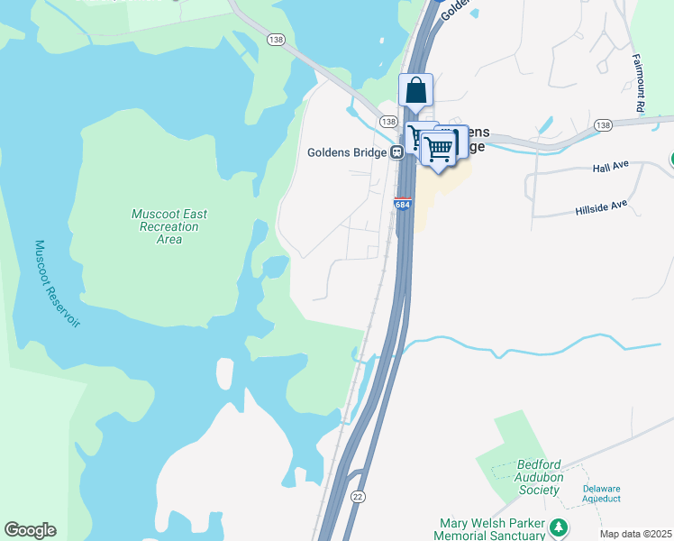map of restaurants, bars, coffee shops, grocery stores, and more near 14 Mandia Lane in Goldens Bridge