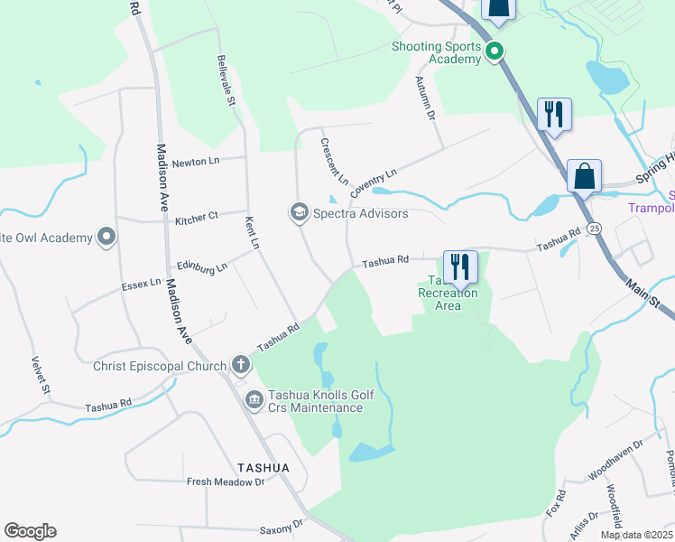 map of restaurants, bars, coffee shops, grocery stores, and more near 270 Tashua Road in Trumbull