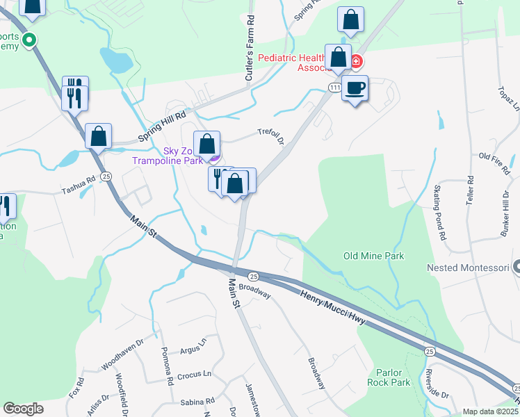 map of restaurants, bars, coffee shops, grocery stores, and more near 48 Monroe Turnpike in Trumbull