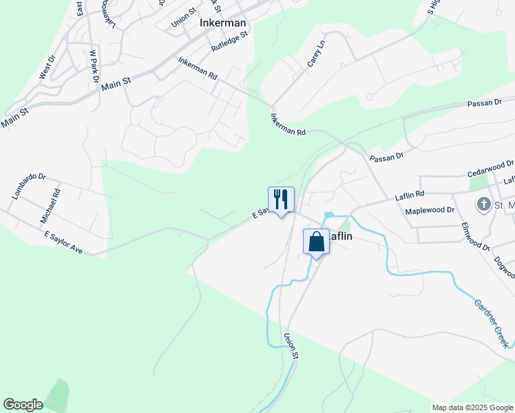 map of restaurants, bars, coffee shops, grocery stores, and more near Market Street in Wilkes-Barre