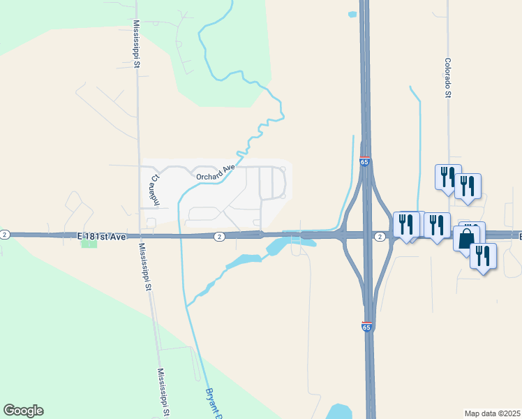 map of restaurants, bars, coffee shops, grocery stores, and more near 187 Orchard Avenue in Hebron