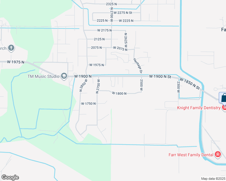 map of restaurants, bars, coffee shops, grocery stores, and more near 2644 West 1800 North in Ogden
