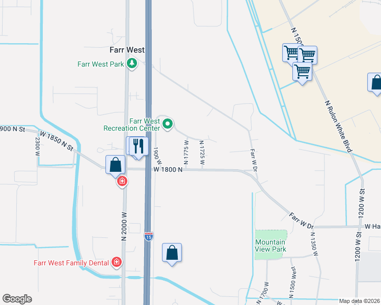 map of restaurants, bars, coffee shops, grocery stores, and more near 1848 North 1775 West in Farr West