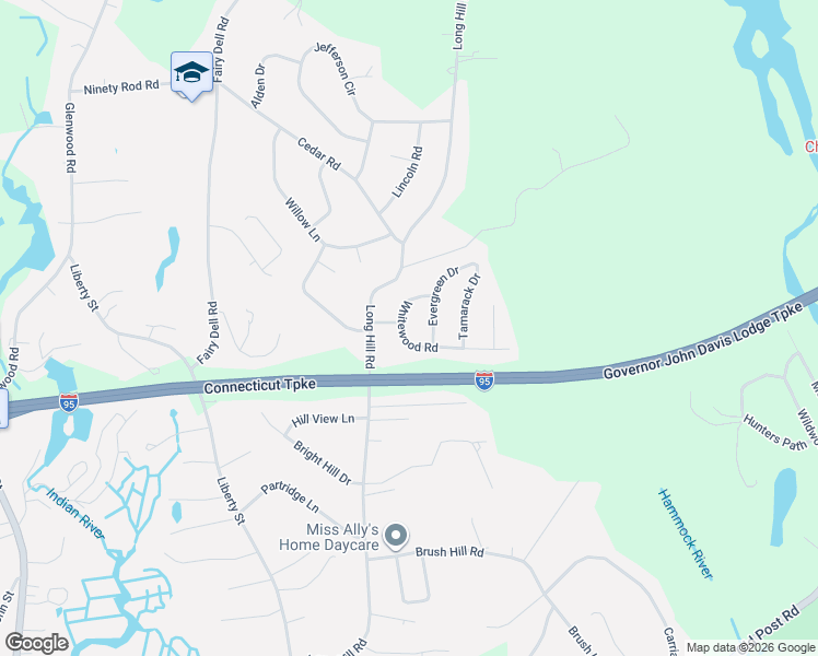 map of restaurants, bars, coffee shops, grocery stores, and more near 10 Whitewood Road in Clinton