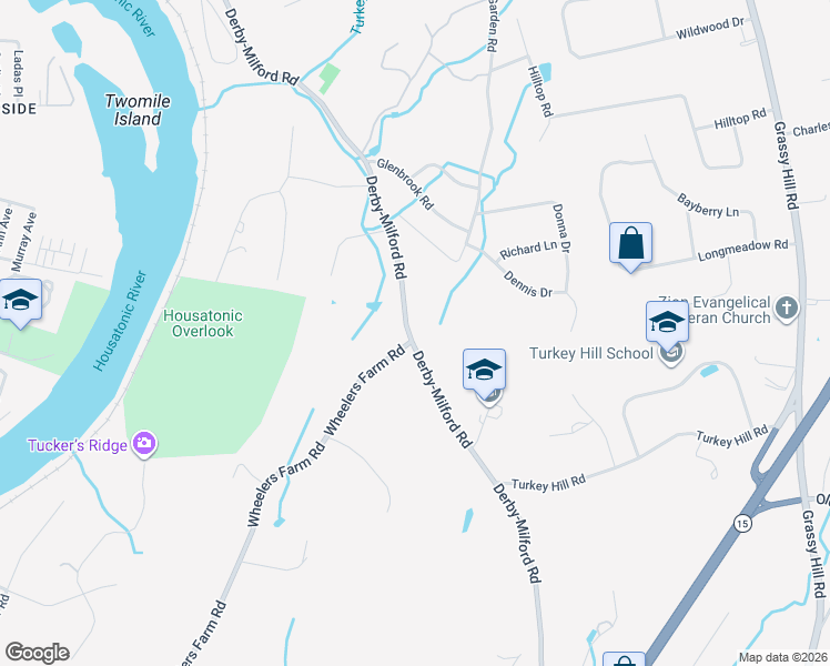 map of restaurants, bars, coffee shops, grocery stores, and more near 756 Derby-Milford Road in Orange