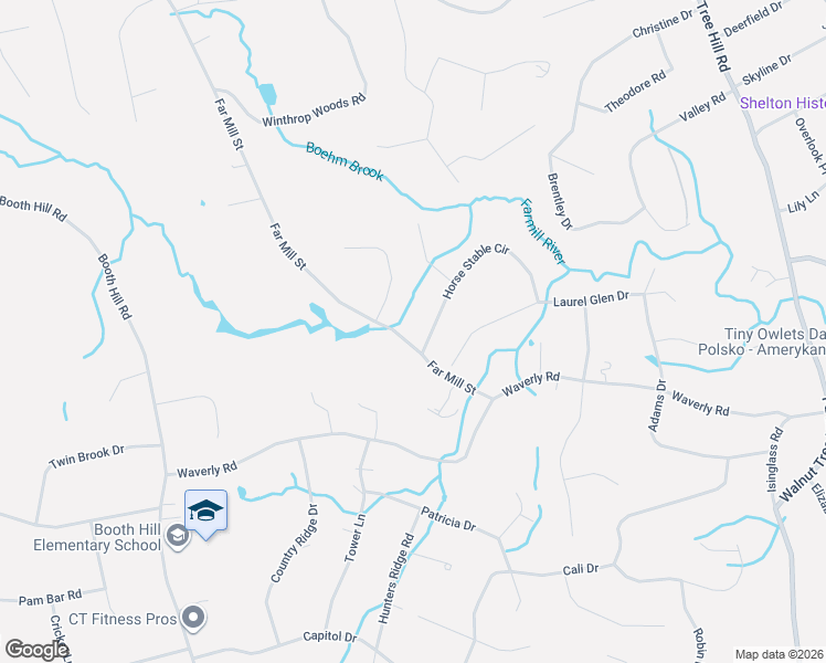map of restaurants, bars, coffee shops, grocery stores, and more near 2 Horse Stable Circle in Shelton