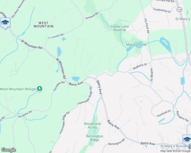 map of restaurants, bars, coffee shops, grocery stores, and more near 221 Ramapoo Road in Ridgefield
