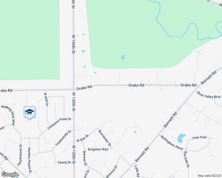 map of restaurants, bars, coffee shops, grocery stores, and more near 12541 Drake Road in North Royalton