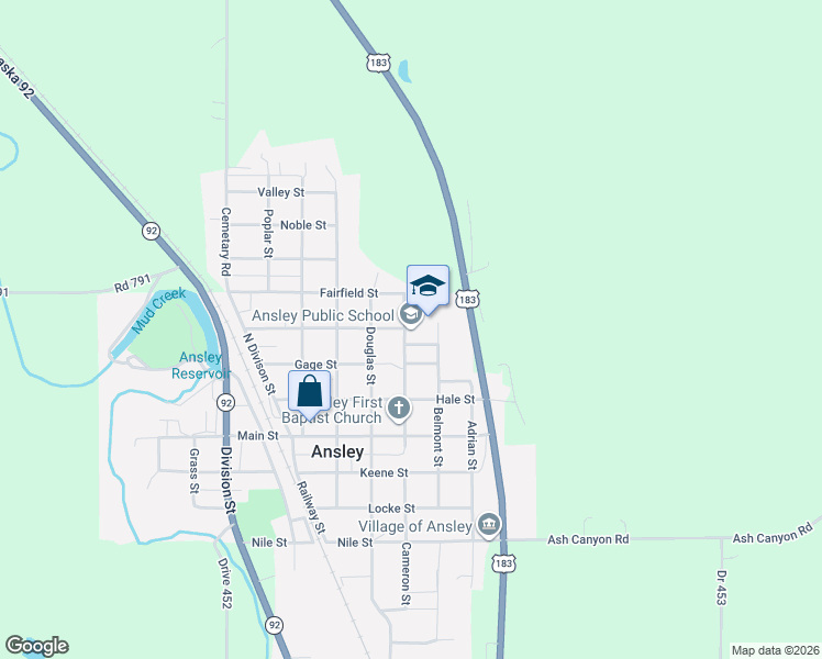 map of restaurants, bars, coffee shops, grocery stores, and more near 1124 Cameron Street in Ansley