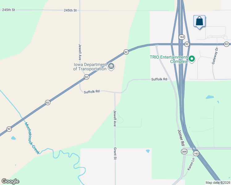 map of restaurants, bars, coffee shops, grocery stores, and more near 1946 Suffolk Road in Oskaloosa