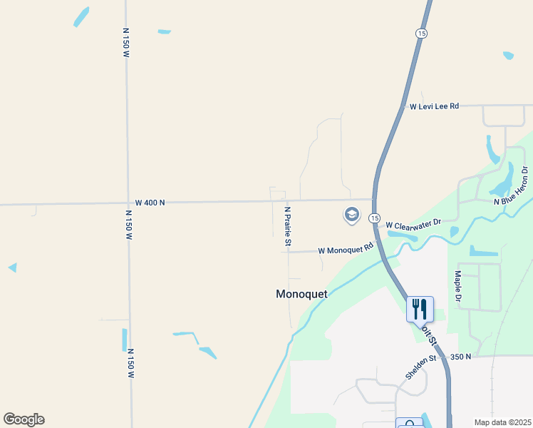 map of restaurants, bars, coffee shops, grocery stores, and more near 3955 North Meadow Ridge Drive in Warsaw