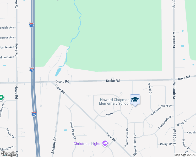map of restaurants, bars, coffee shops, grocery stores, and more near 14475 Drake Road in Strongsville