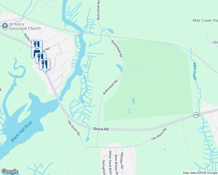 map of restaurants, bars, coffee shops, grocery stores, and more near 21 Buttonball Road in Old Lyme