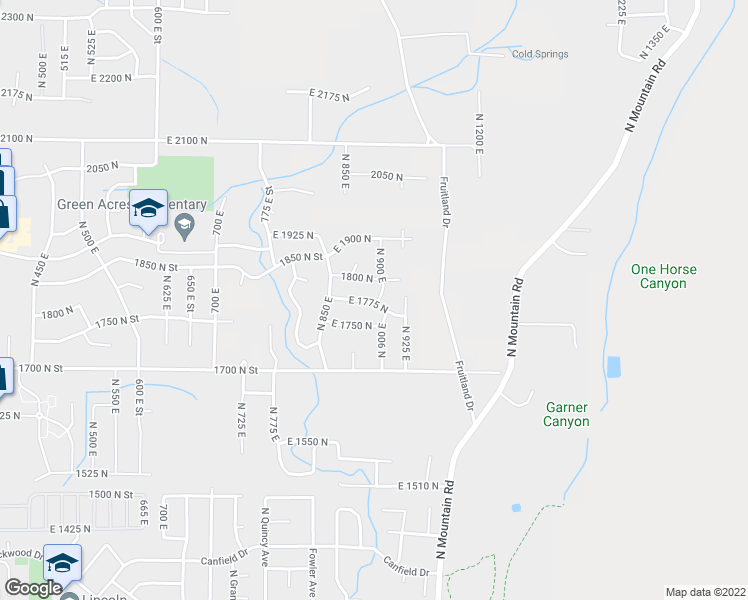 map of restaurants, bars, coffee shops, grocery stores, and more near 888 East 1750 in North Ogden