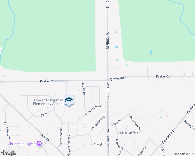 map of restaurants, bars, coffee shops, grocery stores, and more near 13212 Drake Road in Strongsville