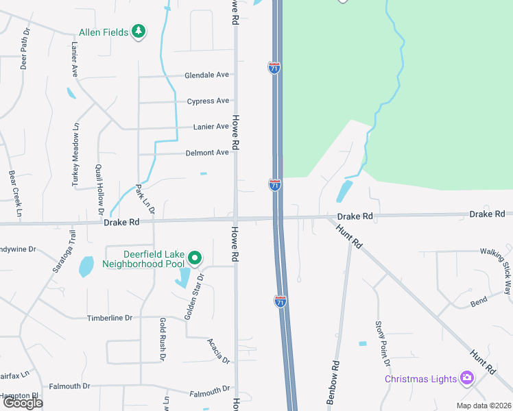 map of restaurants, bars, coffee shops, grocery stores, and more near 17383 Howe Road in Strongsville