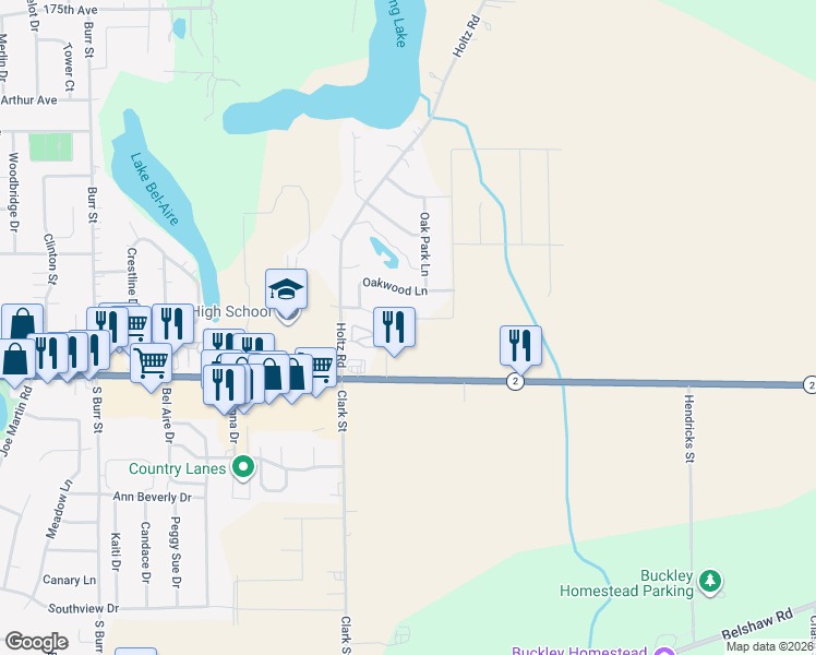 map of restaurants, bars, coffee shops, grocery stores, and more near 2320 Spring Run Lane in Lowell