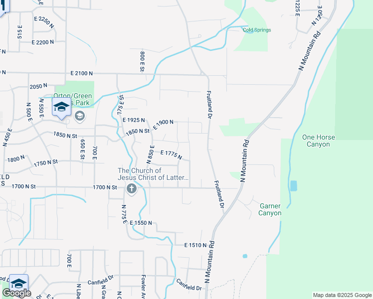 map of restaurants, bars, coffee shops, grocery stores, and more near 1791 North 925 East in North Ogden