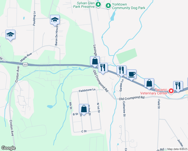 map of restaurants, bars, coffee shops, grocery stores, and more near 3987 Old Crompond Road in Cortlandt