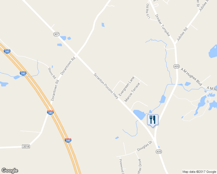 map of restaurants, bars, coffee shops, grocery stores, and more near 112 Scranton-Pocono Highway in Lackawanna County