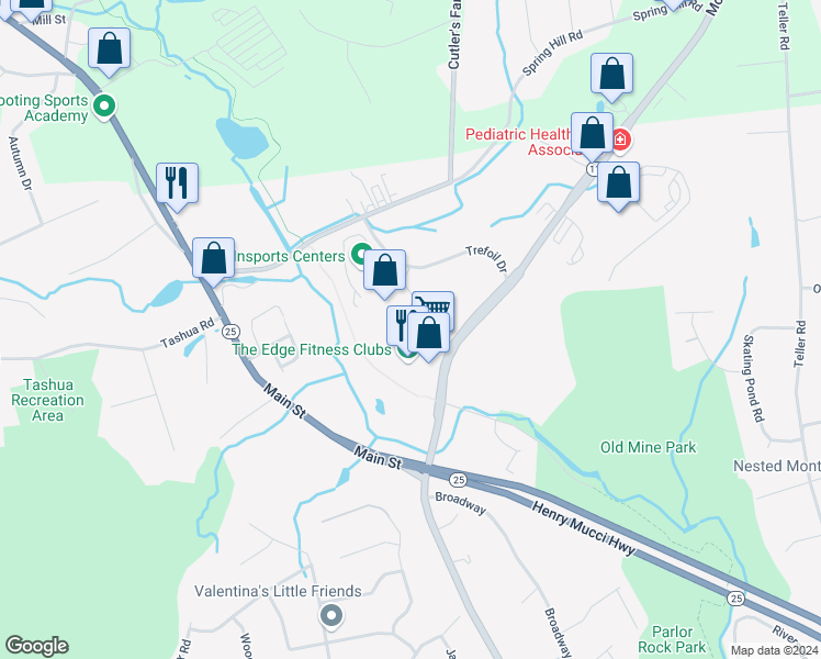 map of restaurants, bars, coffee shops, grocery stores, and more near 1206 Woodland Hills Drive in Trumbull