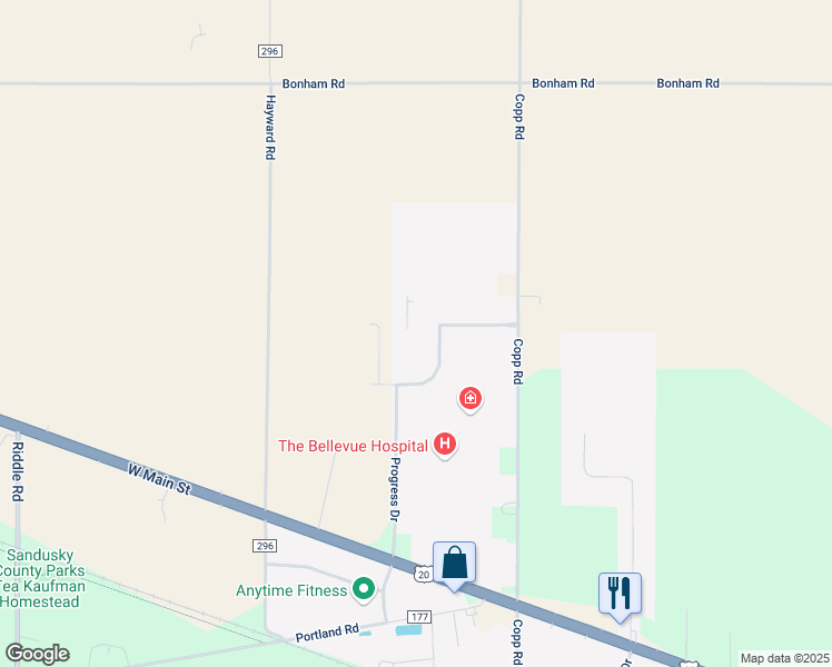 map of restaurants, bars, coffee shops, grocery stores, and more near 101 Auxiliary Drive in Bellevue