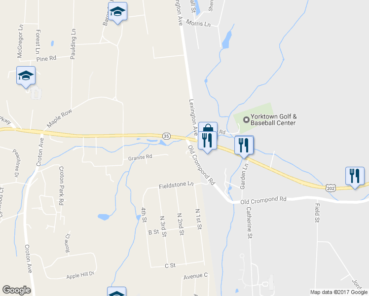 map of restaurants, bars, coffee shops, grocery stores, and more near 3987 Old Crompond Road in Cortlandt