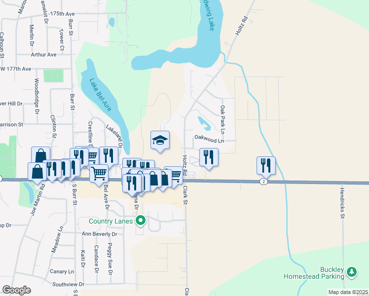 map of restaurants, bars, coffee shops, grocery stores, and more near 17900 Holtz Rd in Lowell