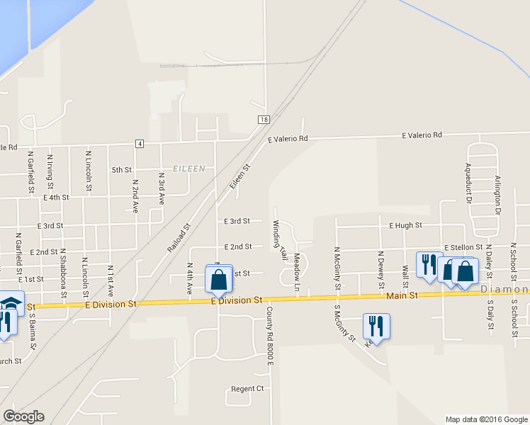 map of restaurants, bars, coffee shops, grocery stores, and more near 1160 East 3rd Street in Coal City