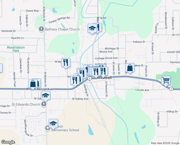 map of restaurants, bars, coffee shops, grocery stores, and more near in Lake County