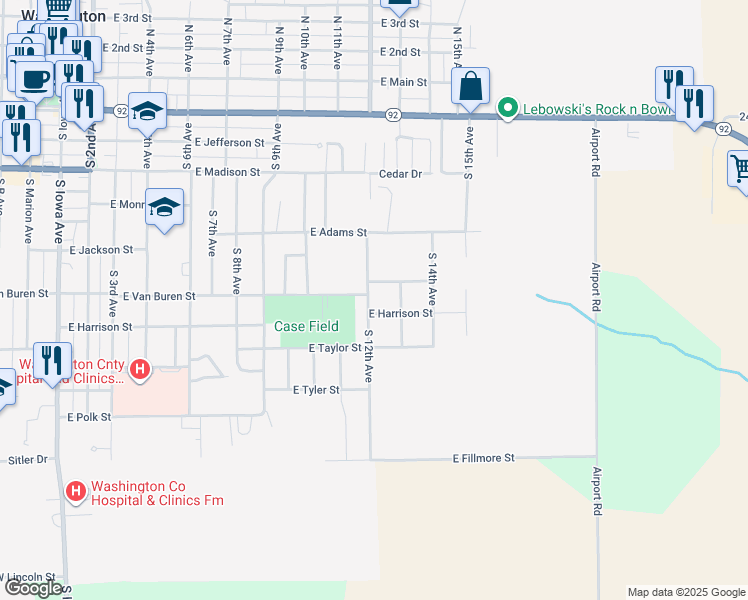 map of restaurants, bars, coffee shops, grocery stores, and more near 804 South 12th Avenue in Washington