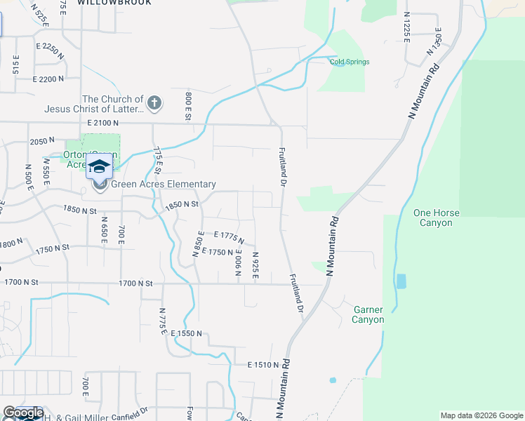 map of restaurants, bars, coffee shops, grocery stores, and more near 1830 North 900 East in Ogden