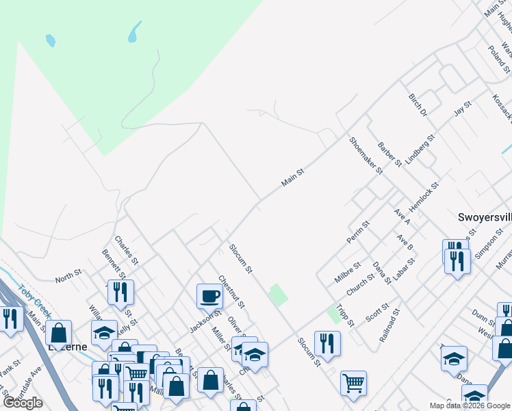 map of restaurants, bars, coffee shops, grocery stores, and more near 403 Main St in Swoyersville